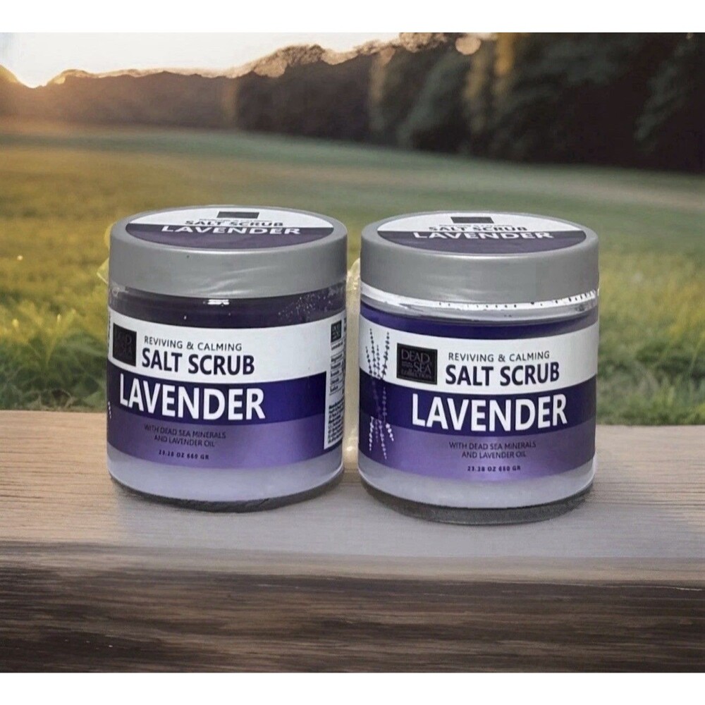 Dead Sea Collection Lavender Salt Scrub Reviving & Calming 23.28oz 2pc NEW Bath